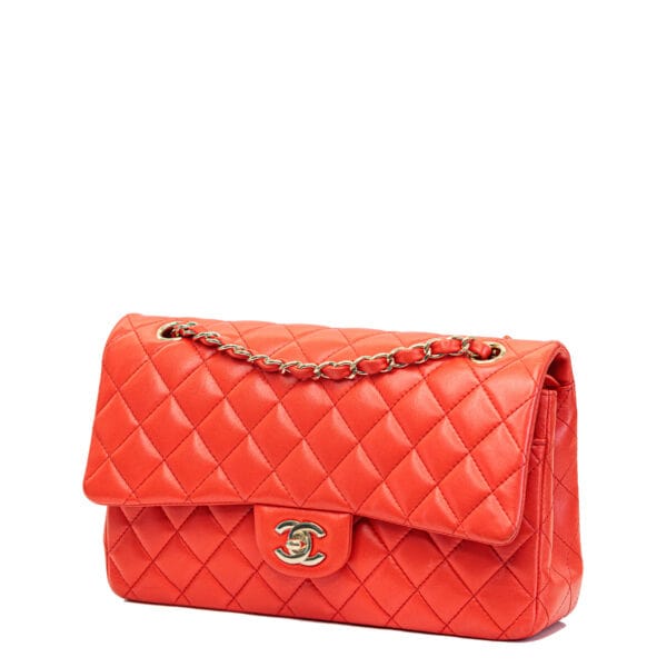 Chanel Classic Medium Coral Lambskin GHW Chanel Classic Medium Coral Lambskin GHW