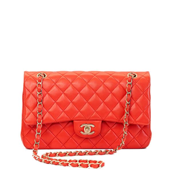 Chanel Classic Medium Coral Lambskin GHW Chanel Classic Medium Coral Lambskin GHW
