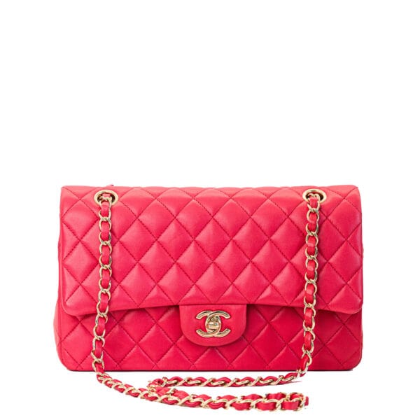 Chanel Classic Medium Fuchsia Lambskin GHW Chanel Classic Medium Fuchsia Lambskin GHW