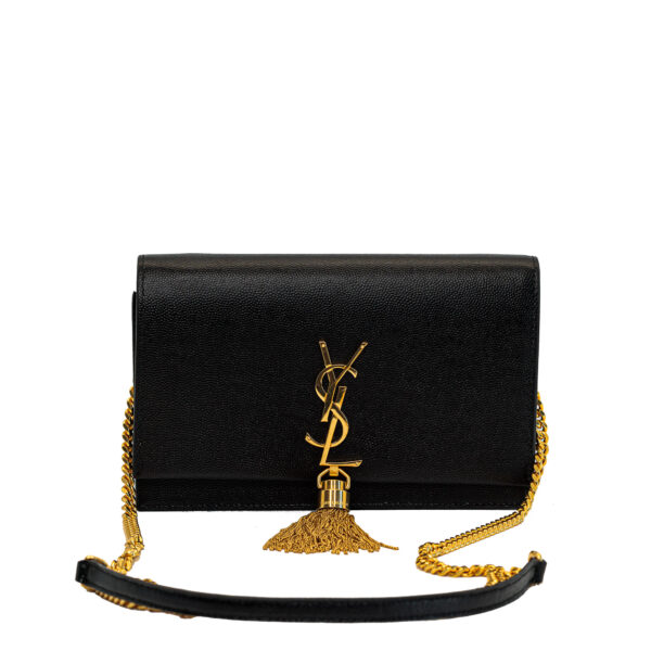 YSL Kate Tassel Black Small Bag On Chain GHW YSL Kate Tassel Black Small Bag On Chain GHW