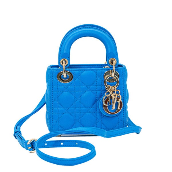 Dior Lady Micro Lambskin Blue CGHW Dior Lady Micro Lambskin Blue CGHW