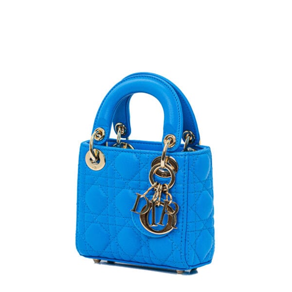 Dior Lady Micro Lambskin Blue CGHW Dior Lady Micro Lambskin Blue CGHW
