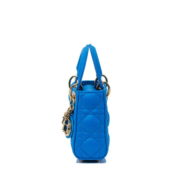 Dior Lady Micro Lambskin Blue CGHW Dior Lady Micro Lambskin Blue CGHW
