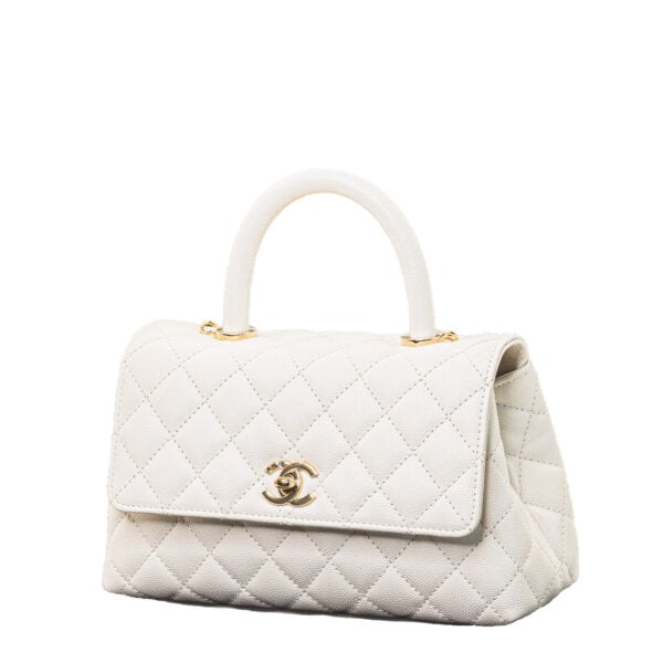 Chanel Coco Handle Small White Caviar GHW Chanel Coco Handle Small White Caviar GHW