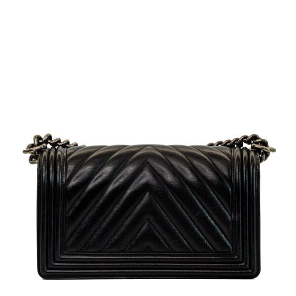 Chanel Boy Medium Chevron Black Calfskin RHW Chanel Boy Medium Chevron Black Calfskin RHW