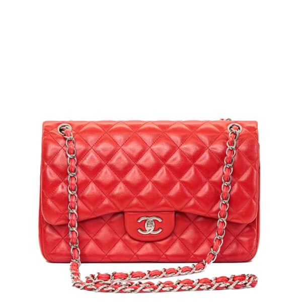 Chanel Classic Jumbo Red Lambskin SHW Chanel Classic Jumbo Red Lambskin SHW