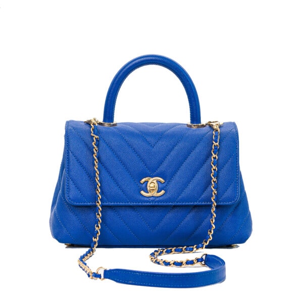 Chanel Coco Handle Small Blue Caviar GHW Chanel Coco Handle Small Blue Caviar GHW