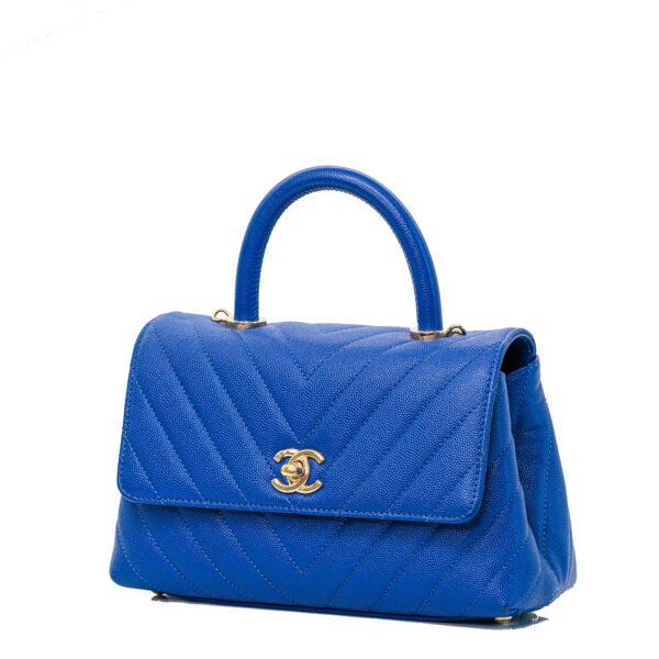 Chanel Coco Handle Small Blue Caviar GHW Chanel Coco Handle Small Blue Caviar GHW