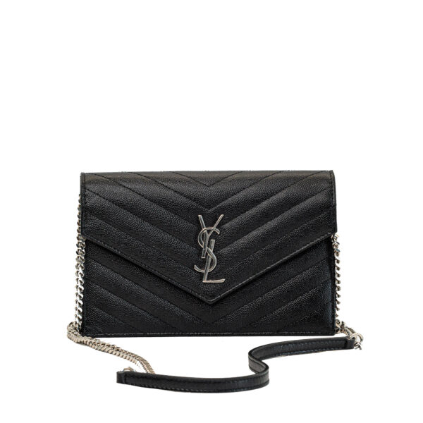 YSL Kate Black Envelope Bag on Chain SHW YSL Kate Black Envelope Bag on Chain SHW
