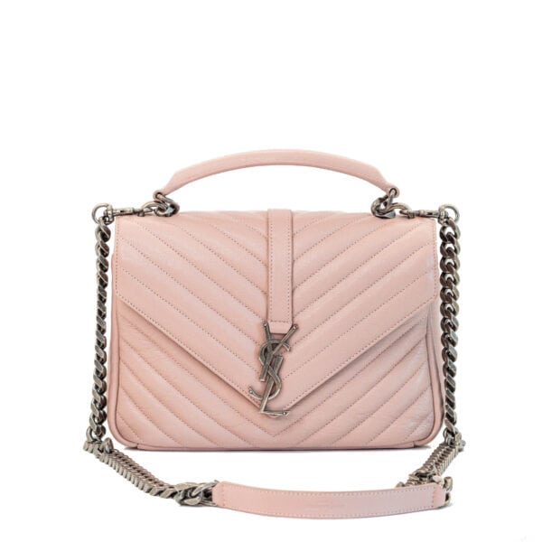 YSL Medium College in Quilted Leather Rose Antic YSL Medium College in Quilted Leather Rose Antic