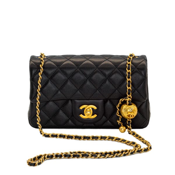 Chanel Classic Mini Rectangular Pearl Crush Black Antique GHW Chanel Classic Mini Rectangular Pearl Crush Black Antique GHW