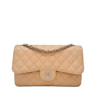 Chanel Classic Jumbo Beige Caviar SHW