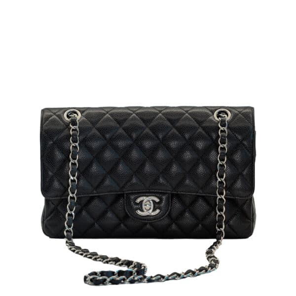 Chanel Classic Medium Black Caviar SHW 2015 Chanel Classic Medium Black Caviar SHW 2015