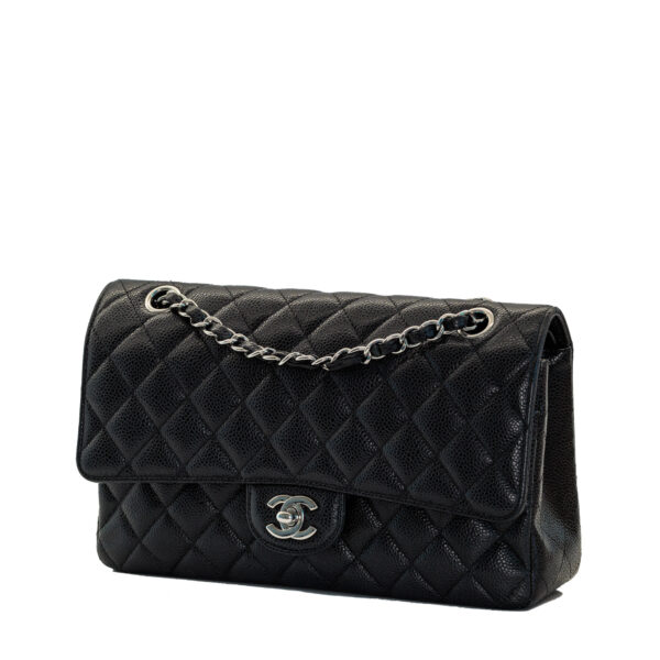 Chanel Classic Medium Black Caviar SHW 2015 Chanel Classic Medium Black Caviar SHW 2015