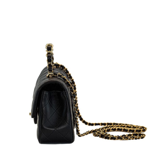 Chanel Mini Top Handle Black Lambskin GHW Chanel Mini Top Handle Black Lambskin GHW