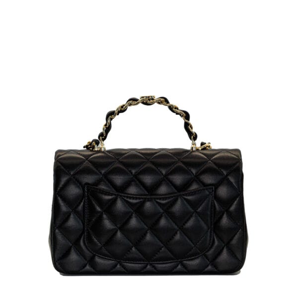 Chanel Mini Top Handle Black Lambskin GHW Chanel Mini Top Handle Black Lambskin GHW