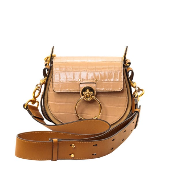 Chloé Small Tess Bag Beige Suede Calfskin GHW Chloé Small Tess Bag Beige Suede Calfskin GHW