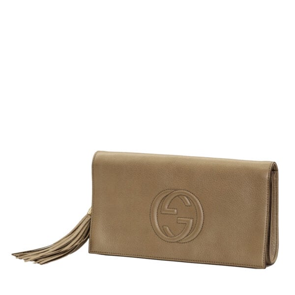 Gucci Soho Clutch Gold Leather Gucci Soho Clutch Gold Leather