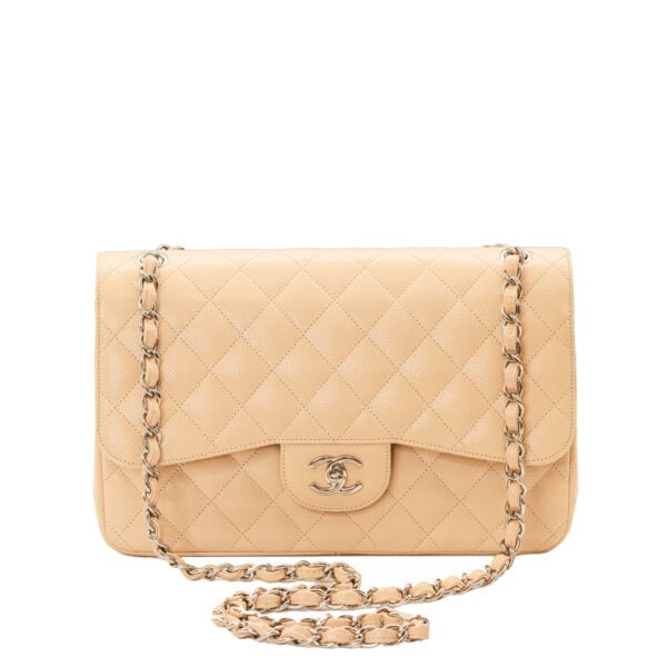 Chanel Classic Jumbo Beige Caviar SHW Chanel Classic Jumbo Beige Caviar SHW