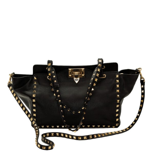 Valentino Small Rockstud Bag Black Calfskin GHW Valentino Small Rockstud Bag Black Calfskin GHW