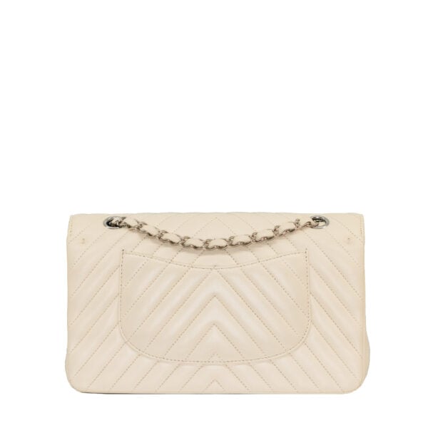 Chanel Classic Medium Ivory Chevron Calfskin SHW Chanel Classic Medium Ivory Chevron Calfskin SHW