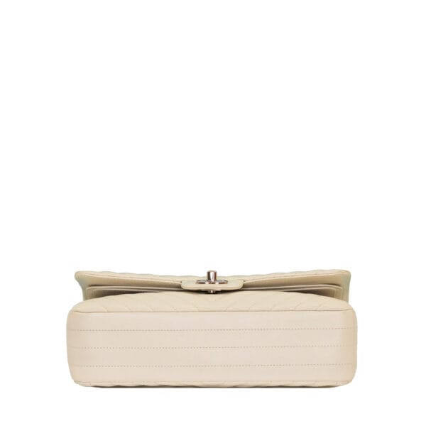 Chanel Classic Medium Ivory Chevron Calfskin SHW Chanel Classic Medium Ivory Chevron Calfskin SHW