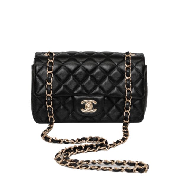 Chanel Classic Mini Rectangular Black Lambskin CGHW Chanel Classic Mini Rectangular Black Lambskin CGHW
