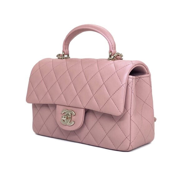 Chanel Mini Rectangular Top Handle Pink Lambskin CGHW_2 Chanel Mini Rectangular Top Handle Pink Lambskin CGHW_2