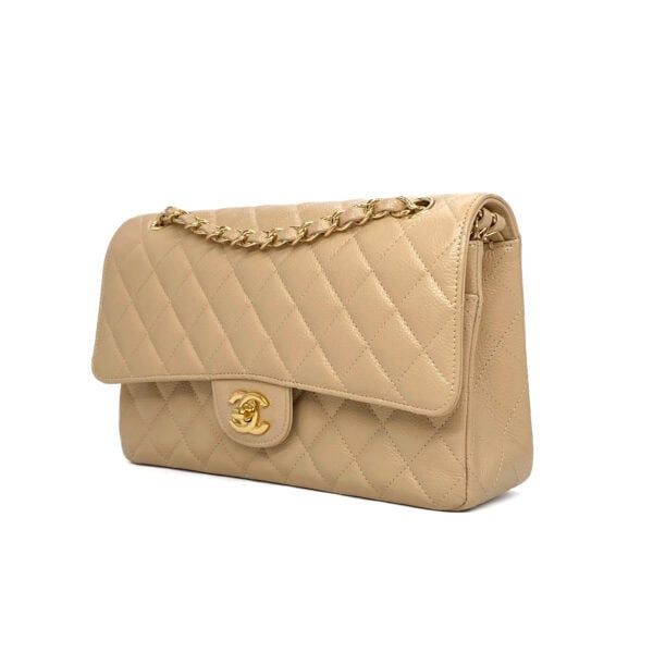 Chanel classic double flap medium beige caviar GHW_2 Chanel classic double flap medium beige caviar GHW_2
