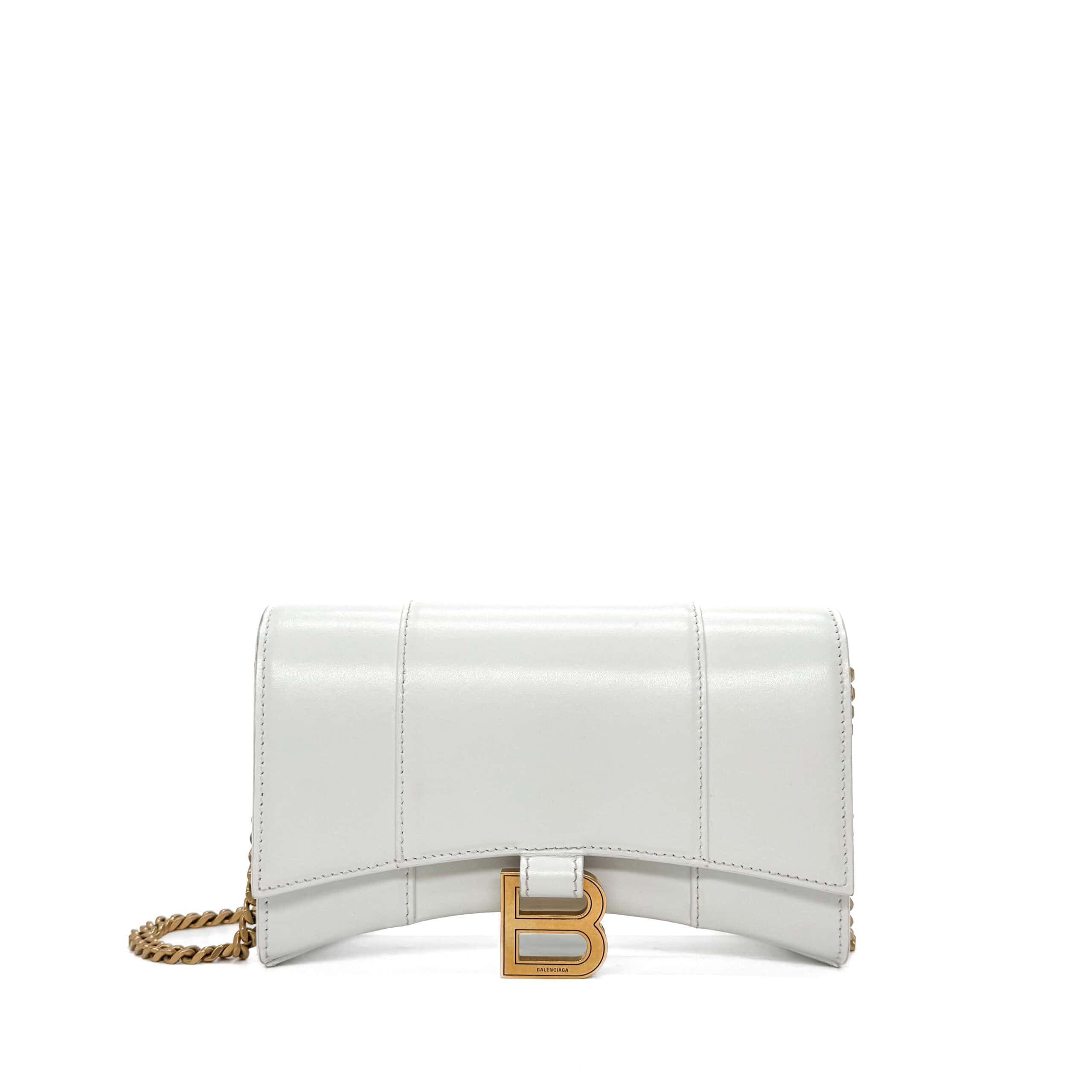 Hourglass WOC White Calfskin - LovedBags