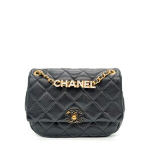 Clip Flap Bag Black Lambskin Antique GHW