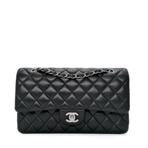 Chanel Classic Medium Black Lambskin SHW