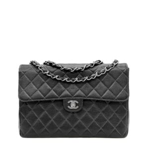 Chanel Vintage Jumbo Single Flap Black Caviar SHW