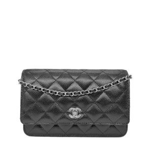 Chanel Classic WOC CC Turnlock Black Caviar SHW