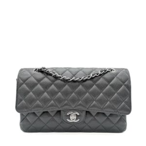 Chanel Classic Medium Black Caviar SHW