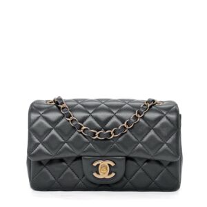 Chanel Classic Mini Rectangular Black Lambskin CGHW
