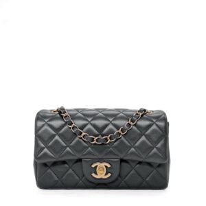 Chanel Classic Mini Rectangular Black Lambskin CGHW