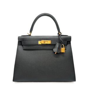 Hermes Kelly 28 Sellier Epsom Black GHW