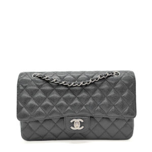 Chanel Classic Medium Black Caviar SHW