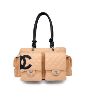 Chanel Grand Reporter Cambon Beige Shoulder Bag SHW