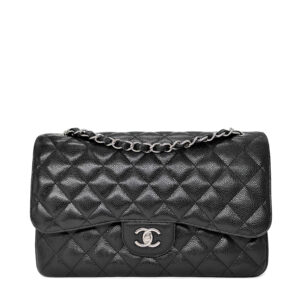 Chanel Classic Jumbo Black Caviar SHW