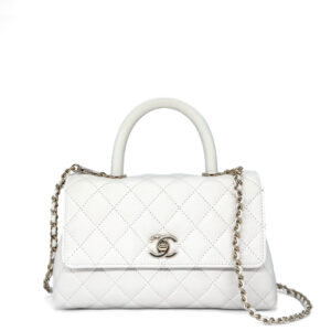 Chanel Coco Handle Small White Caviar CGHW
