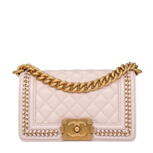 Chanel Boy Small Pale Pink Caviar Antique GHW