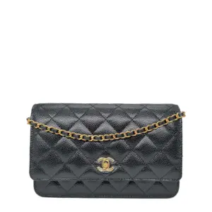 Chanel Classic WOC CC Turnlock Black Caviar GHW