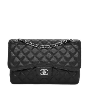 Chanel Classic Jumbo Black Caviar SHW